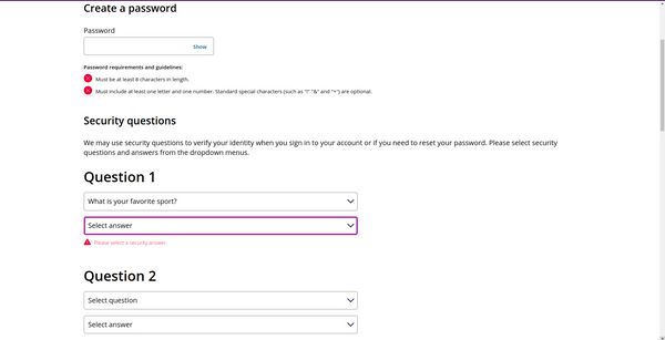 United Airlines dumb password rule screenshot